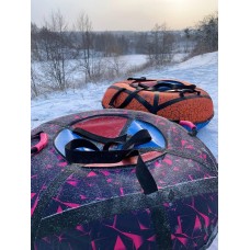 Тюбинг 100 см "Розовый лед" (Оксфорд) плюшка для снега