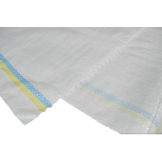 Мешок  100см*55см полипропиленовый белый с (жёлто- голубой полосой)