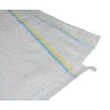 Мешок  100см*55см полипропиленовый белый с (жёлто- голубой полосой)