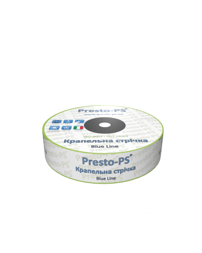 Крапельна стрічка Presto-PS щілинна Blue Line отвори через 20 см, витрата води 2,4 л/год, довжина 500 м (BL-20-500)