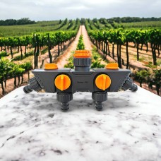 Кран шаровой Presto-PS на 4 выхода с внутренней резьбой 1/2-3/4-1 дюйм, в упаковке – 1 шт. (5010)