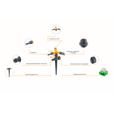 Дождь Presto-PS ороситель круговой Луч (8105)