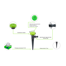 Дождеватель Presto-PS ороситель многофункциональный &quot;Гриб&quot; (8108G)