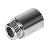 Удлинитель латунная резьба. хромированный 1/2"С х1/2"В х10mm RSk Италия 120/480