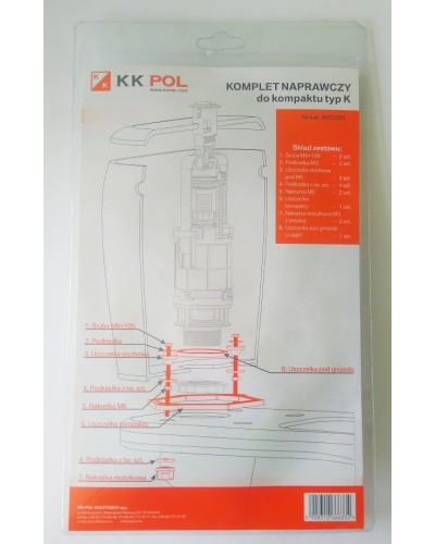 Набір прокладок, кріплення для бачка компакта, тип "К-521" - 06