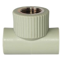 Тройник PPR Tebo Ø32 х 3/4"В х 32 серый