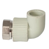 Угольник PPR Tebo с накидной гайкой Ø20 х 1/2" серый