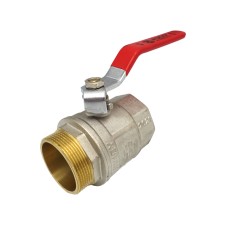 Кран шаровый 11/4" ЗВ красная ручка с проточкой ASСO PN40 1/6