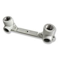 Планка настенная евростандарт PPR Ø20 х 1/2" В Tebo белая 1/40