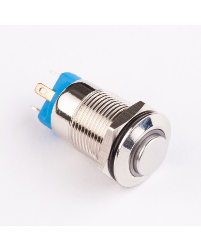 Кнопка нажимная металева KHM-12-HJ-E, 220V ,блакитний TAKEL
