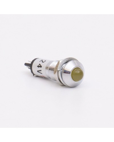 Светодиодный индикатор металлический AD22B-8 24v AС/DС, желтый
