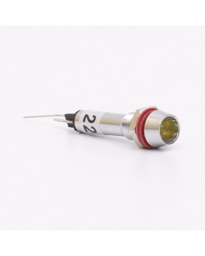 Светодиодный индикатор металлический AD22C-6 220v AС, желтый