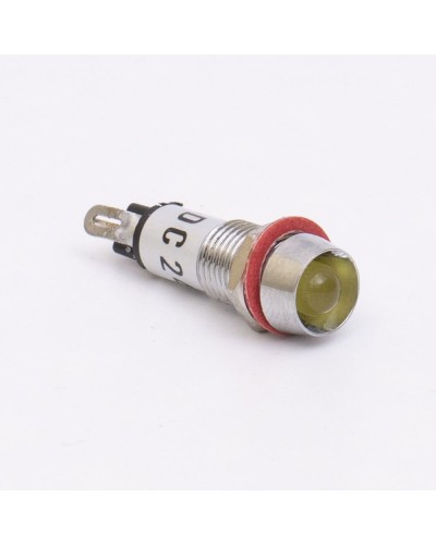 Светодиодный индикатор металлический AD22C-10 24v AС/DС, желтый