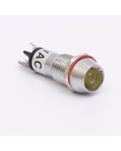 Светодиодный индикатор металлический AD22C-10 220v AС, желтый