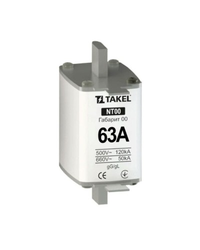 Плавка вставка запобіжника NT00 63А TAKEL