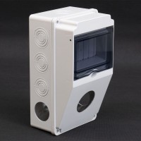 Корпус (щит) на 6 модулей и 1 силовой разъем 260x150x120мм IP54 TAKEL