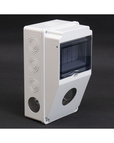 Корпус (щит) на 6 модулей и 1 силовой разъем 260x150x120мм IP54 TAKEL