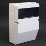 Корпус (щит) на 13 модулей и 4 силовых разъема 380x280x130мм IP54 TAKEL