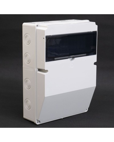 Корпус (щит) на 13 модулей и 4 силовых разъема 380x280x130мм IP54 TAKEL