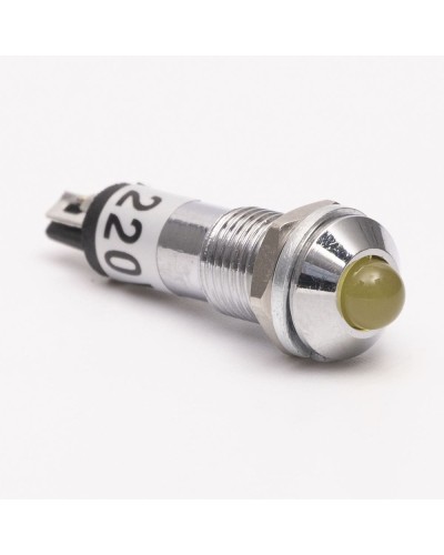 Светодиодный индикатор металлический AD22B-8 220v AС, желтый