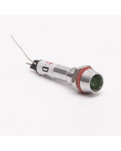 Светодиодный индикатор металлический AD22C-8 220v AС, зеленый