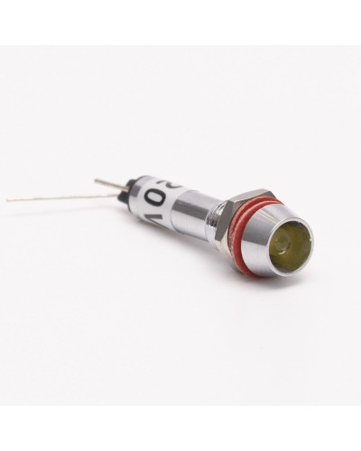 Светодиодный индикатор металлический AD22C-8 220v AС, желтый
