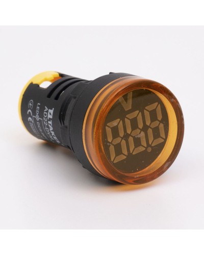 Светодиодный вольтметр AD22-DVM DC 5-60В, желтый TAKEL