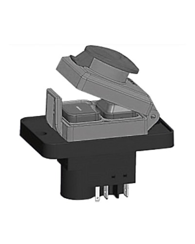Пусковая электромагнитная кнопка ESSB-32YC 5pin на панели, желтая рамка