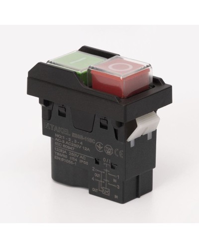 Пусковая электромагнитная кнопка ESSB-11BC 4pin, черная рамка