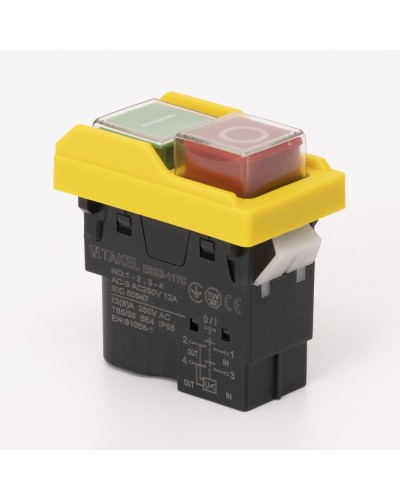 Пускова електромагнітна кнопка ESSB-11YC 4pin, жовта рамка