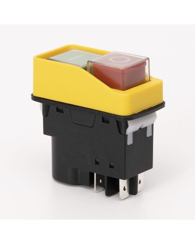 Пусковая электромагнитная кнопка ESSB-21YC 4pin, желтая рамка