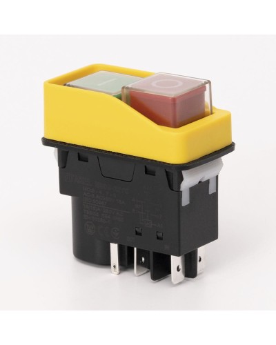 Пусковая электромагнитная кнопка ESSB-22YC 5pin, желтая рамка