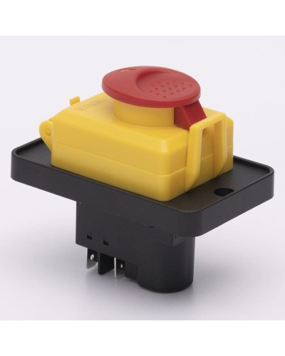 Пусковая электромагнитная кнопка ESSB-31YC 4pin на панели, желтая рамка