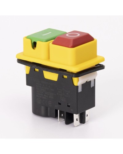 Пусковая электромагнитная кнопка ESSB-101YC 4pin, желтая рамка