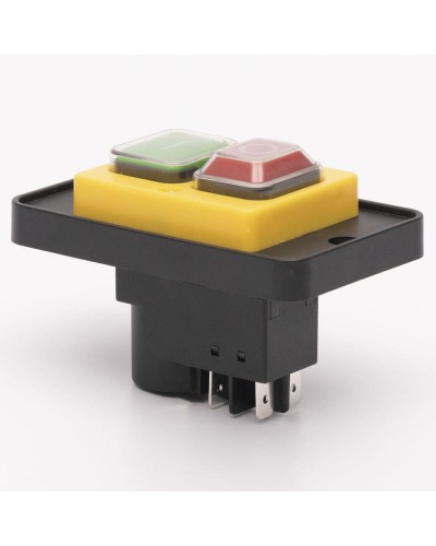 Пусковая электромагнитная кнопка ESSB-121YC 4pin на панели, желтая рамка