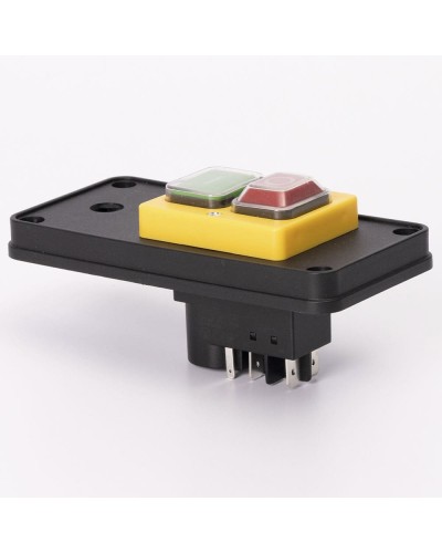 Пусковая электромагнитная кнопка ESSB-132YC 5pin на панели, желтая рамка