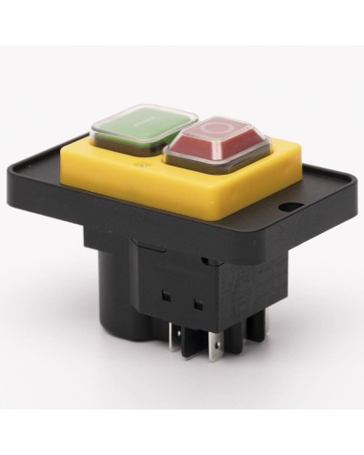 Пусковая электромагнитная кнопка ESSB-161YC 6pin на панели, желтая рамка