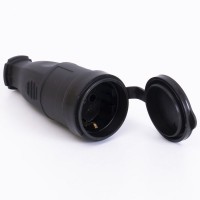 Розетка каучуковая с защитной крышкой переносная 406 2Р+РЭ IP44 TAKEL