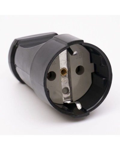 Розетка переносная с ж/к 201FG 16A, черный TAKEL
