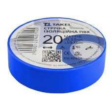 Изоляционная лента 0.13мм х 19мм х 20м, голубой TAKEL