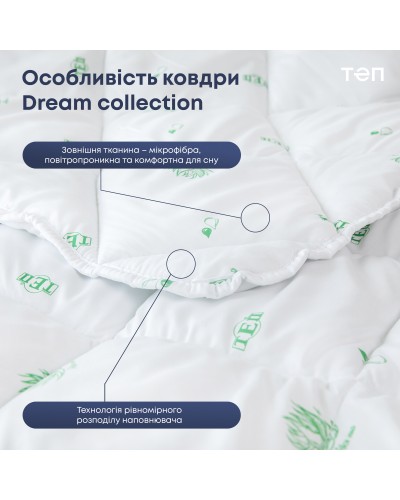 Ковдра "DREAM COLLECTION" ALOE VERA 180*210 см (350г/м2) (microfiber)