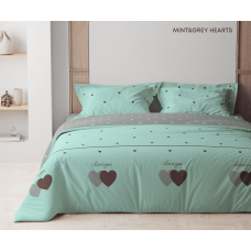 Комплект постільної білизни ТЕП "Happy Sleep Mint&Grey Hearts, 50x70 сімейний