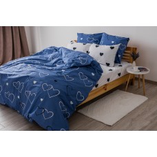 Комплект постельного белья ТЕП "Happy Sleep" NAVY BLUE LOVE, 50x70 евро