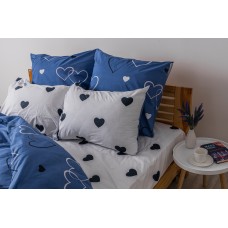 Комплект постельного белья ТЕП "Happy Sleep" NAVY BLUE LOVE, 50x70 евро