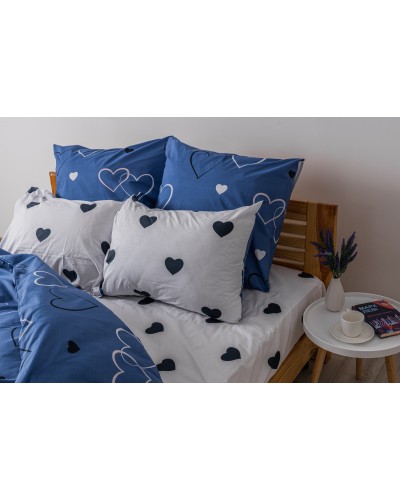 Комплект постільної білизни ТЕП NAVY BLUE LOVE 31, 70x70 двоспальний