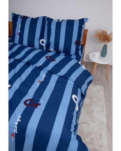 Комплект постільної білизни ТЕП "Soft dreams" Line Blue, 70x70 двоспальний