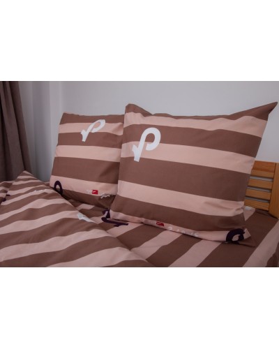 Комплект постільної білизни ТЕП "Soft dreams" Line Brown, 70x70 євро