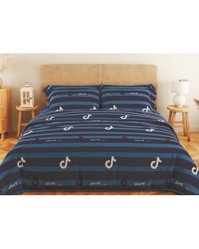 Комплект постільної білизни ТЕП "Soft dreams" Line Blue, 70x70 двоспальний