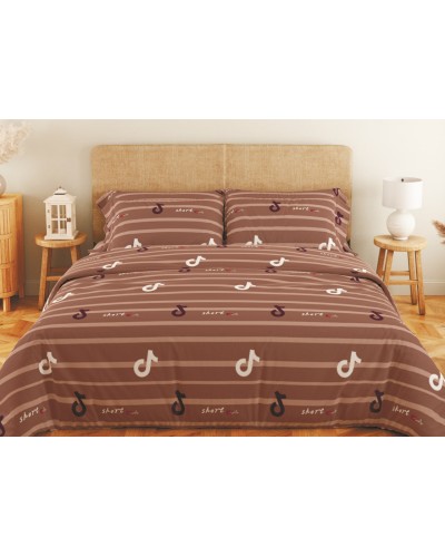 Комплект постільної білизни ТЕП "Soft dreams" Line Brown, 70x70 євро