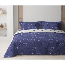 Комплект постільної білизни "ТЕП" NAVY BLUE LOVE, 70X70 євро